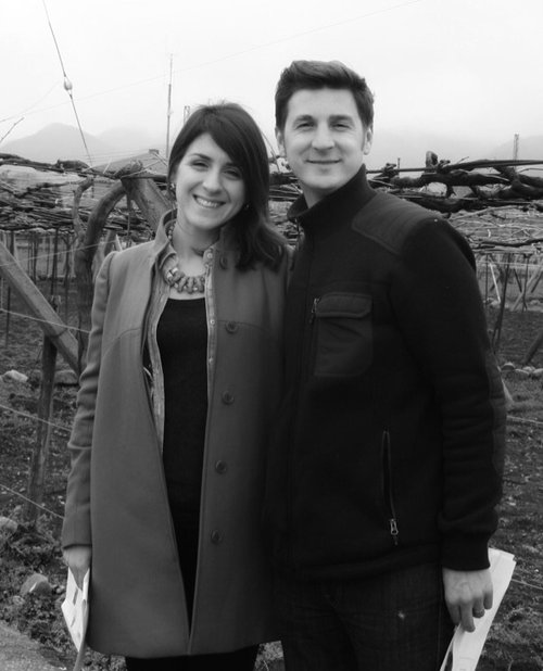 Blackbook Winery founders Lynsey and Sergio Verrillo in a vineyard
