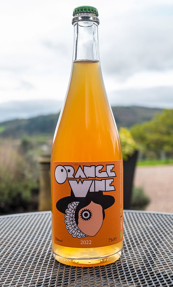Ancre Hill Estates Orange Wine bottle, pictured in the 2022 release