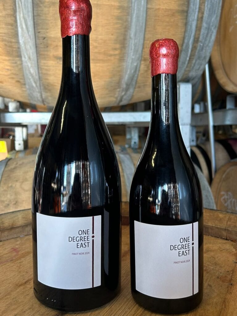 One Degree East Pinot Noir 2024 — official bottle photograph
