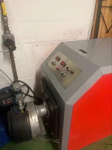 Rink RWT 1100 inline flash pasteuriser — controls and burner